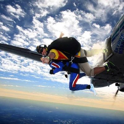 skydiving in the fall
